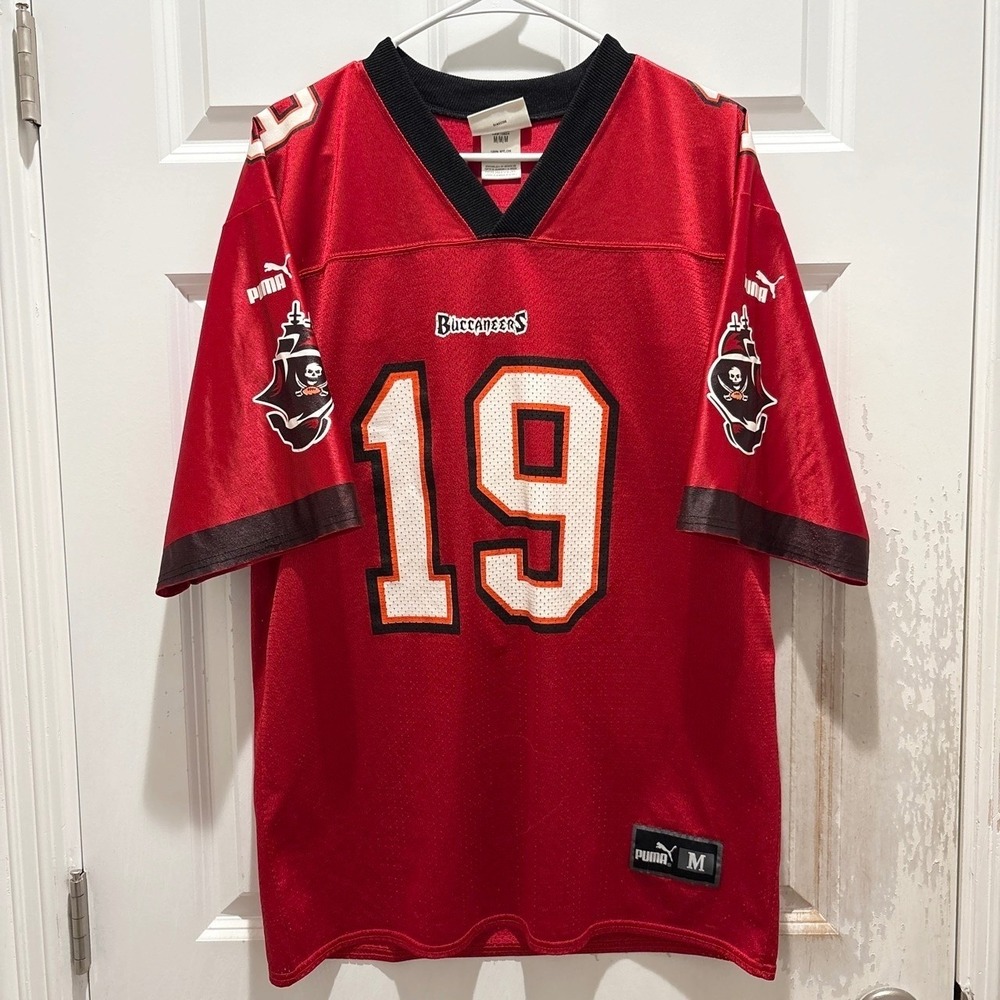Vintage 90s Puma Tampa Bay Buccaneers Keyshawn Johnson #19 NFL Jersey Medium